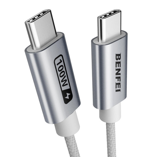 BENFEI 100W USB C Fast Charging Cable(3.3ft), Tangle-Free Silicone USB-C Cable Aluminum Shell, Woven Design for iPhone 15/15Pro/15Plus/15ProMax MacBook Pro/iPad Pro/Air 4,Samsung Galaxy S23+/S23