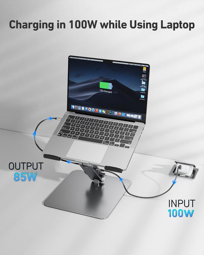 BENFEI Laptop Stand with USB C 7 in 1 Docking Station,HDMI 4K@60Hz,1*SD 1*Micro SD,100W Power Delivery,10Gbps 1*USB C 3.2 and 2*USB A 3.2 Compatible with MacBook Pro/Air, iPad Pro, XPS, Thinkpad