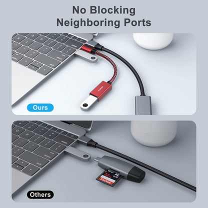 BENFEI USB C to USB 3.0 Adapter, 2 Pack USB C to A Male to Female Adapter Compatible with iPhone 15 Pro/Max, MacBook Pro/Air 2023, iPad Pro, iMac, S23, XPS 17, Surface Book 3 and More Red