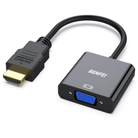 BENFEI HDMI to VGA, Gold-Plated HDMI to VGA Adapter (Male to Female) Compatible for Computer, Desktop, Laptop, PC, Monitor, Projector, HDTV, Chromebook, Raspberry Pi, Roku, Xbox and More - Black 1