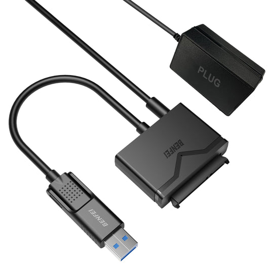 BENFEI SATA to USB 3.0 Cable, USB 3.0 to SATA III Hard Drive Adapter Compatible for 2.5 3.5 Inch HDD/SSD Hard Drive Disk with 12V/2A Power Adapter, Support UASP USB to 2.5 3.5 SSD HDD