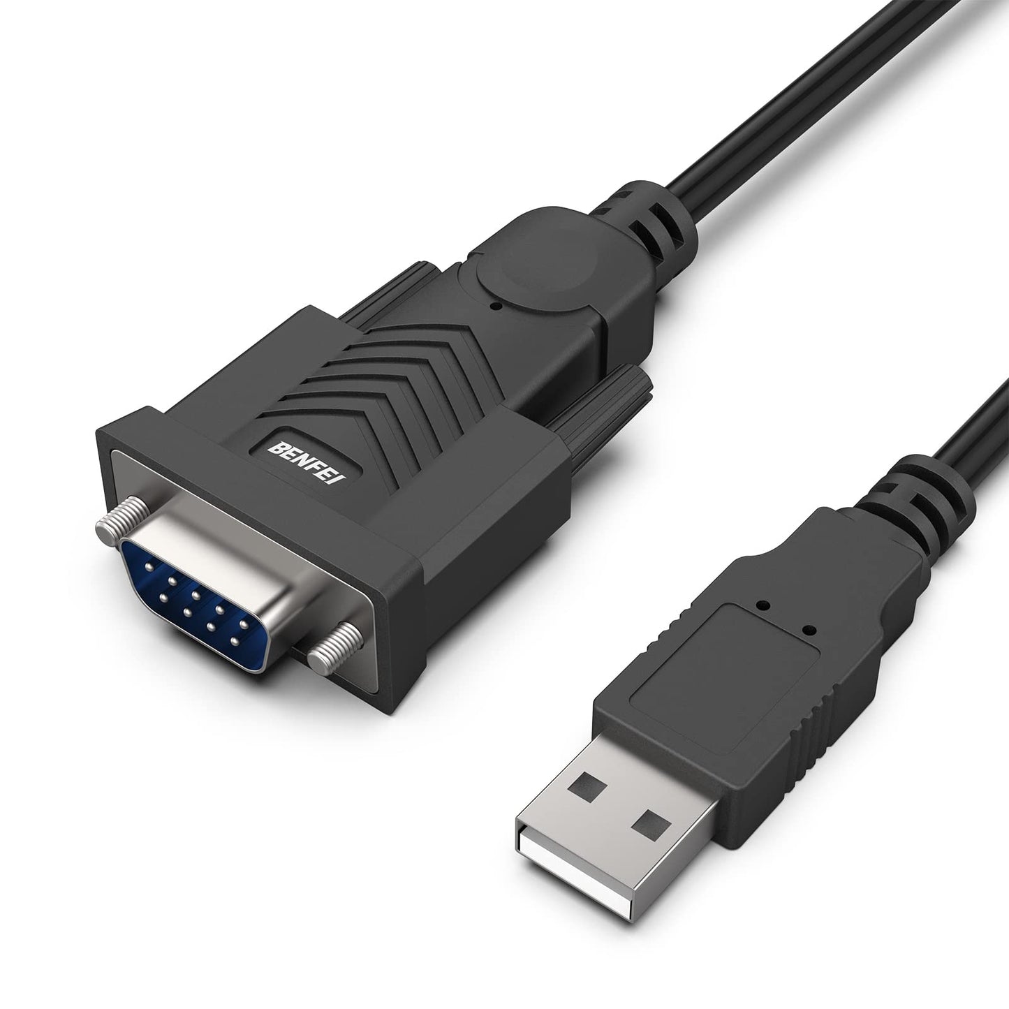 BENFEI USB to Serial Adapter, USB to RS-232 Male (9-pin) DB9 Serial Cable, Prolific Chipset, Windows 11/10/8.1/8/7, Mac OS X 10.6 and Above, 1.8M（Not VGA） Male Screw