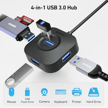 BENFEI USB C Hub, 4 Ports USB 3.0 Hub with 5Gbps Data Transfer, USB C Splitter for Type C MacBook, Mac Pro, iMac, Surface, XPS, Flash Drive, Mobile HDD