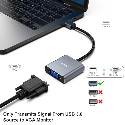BENFEI USB 3.0 to HDMI Adapter, USB 3.0 to HDMI Male to Female Adapter for Windows 11, Windows 10, Windows 8.1, Windows 8, Windows 7(Not for Mac)