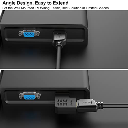 BENFEI HDMI Adapter Male to Female Right Angle 90 Degree - 2 Pack