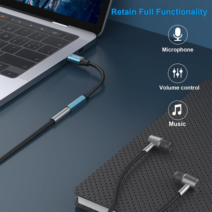 BENFEI USB C to Audio Jack Adapter with DAC chipset, USB-C to 3.5mm Female Headphone Compatible with iPhone 15 Pro Max/15 Pro/15, Samsung Galaxy S24/S23/S22/S21 Ultra, iPad Pro, Pixel 8 Grey