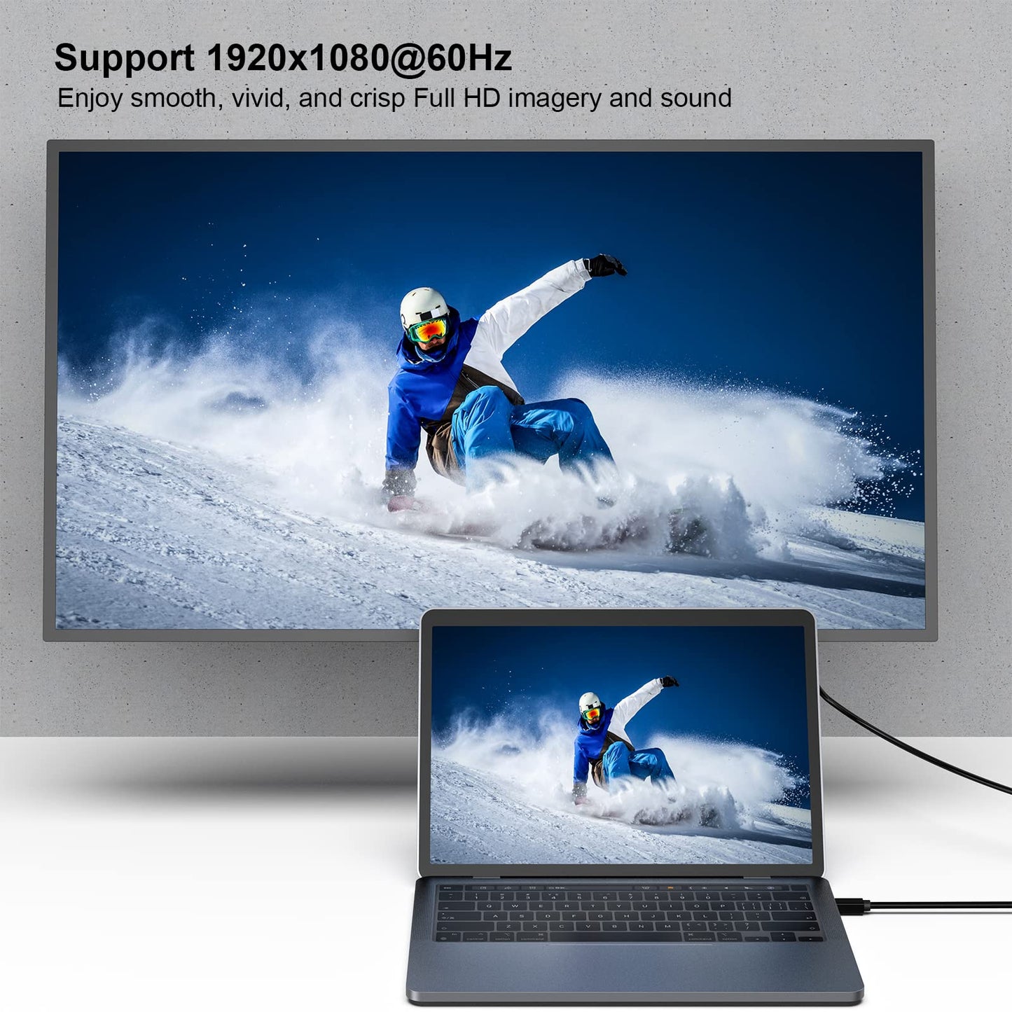 BENFEI 4K Mini DisplayPort to HDMI Cable, Mini DP to HDMI 6 Feet Cable (Thunderbolt Compatible) with MacBook Air/Pro, Surface Pro/Dock, Monitor, Projector Black 1