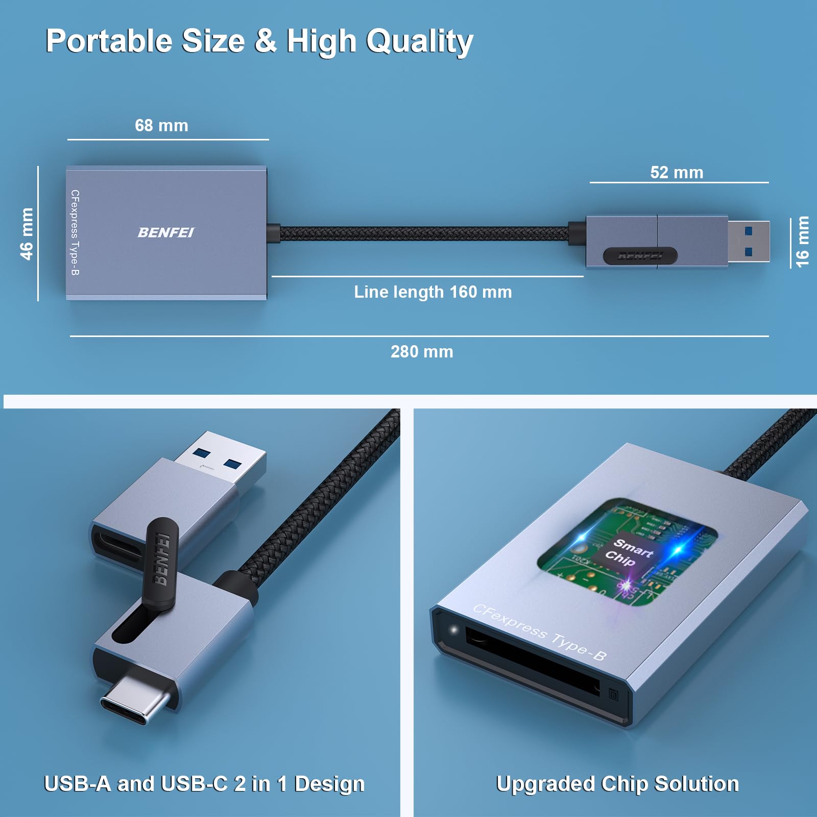 3 in 1 CFexpress Type B/XQD/SD-kaartlezer, Dual-Slot USB 3.2 (10 Gbps) CFexpress Type B geheugenlezer Adapter Compatibel met Sony G/M-serie, Lexar, CF Express Type B, voor Windows/Mac OS/Linux 3 in 1 CFexpress Type B/XQD/SD-kaartlezer, Dual-Slot USB 3.2 (10 Gbps) CFexpress Type B geheugenlezer Adapter Compatibel met Sony G/M-serie, Lexar, CF Express Type B, voor Windows/Mac OS/Linux