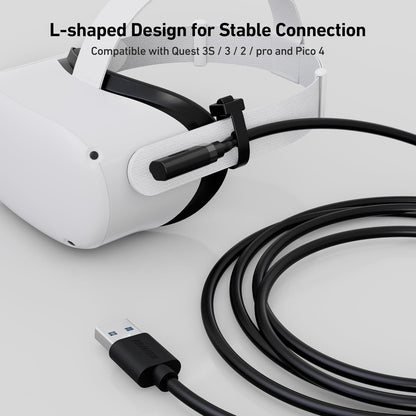 BENFEI Link Cable 16 FT Compatible with Oculus/Meta Quest 3, Quest2/Pro/Pico 4 Accessories and PC/SteamVR, High Speed PC Data Transfer, USB 3.0 to USB C Cable for VR Headset