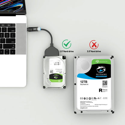 BENFEI SATA to USB Cable, 2in1 USB-C/USB 3.0 to SATA III Hard Driver Adapter Compatible for 2.5 inch HDD and SSD USB to 2.5 SSD HDD
