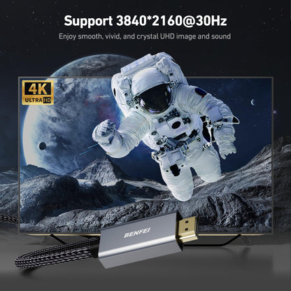 BENFEI 4K DisplayPort to HDMI 6 Feet Cable[Aluminum Shell, Nylon Braided], Uni-Direction DP 1.2 Computer to HDMI 1.4 Screen Cable Compatible with HP, ThinkPad, AMD, NVIDIA, Desktop and More