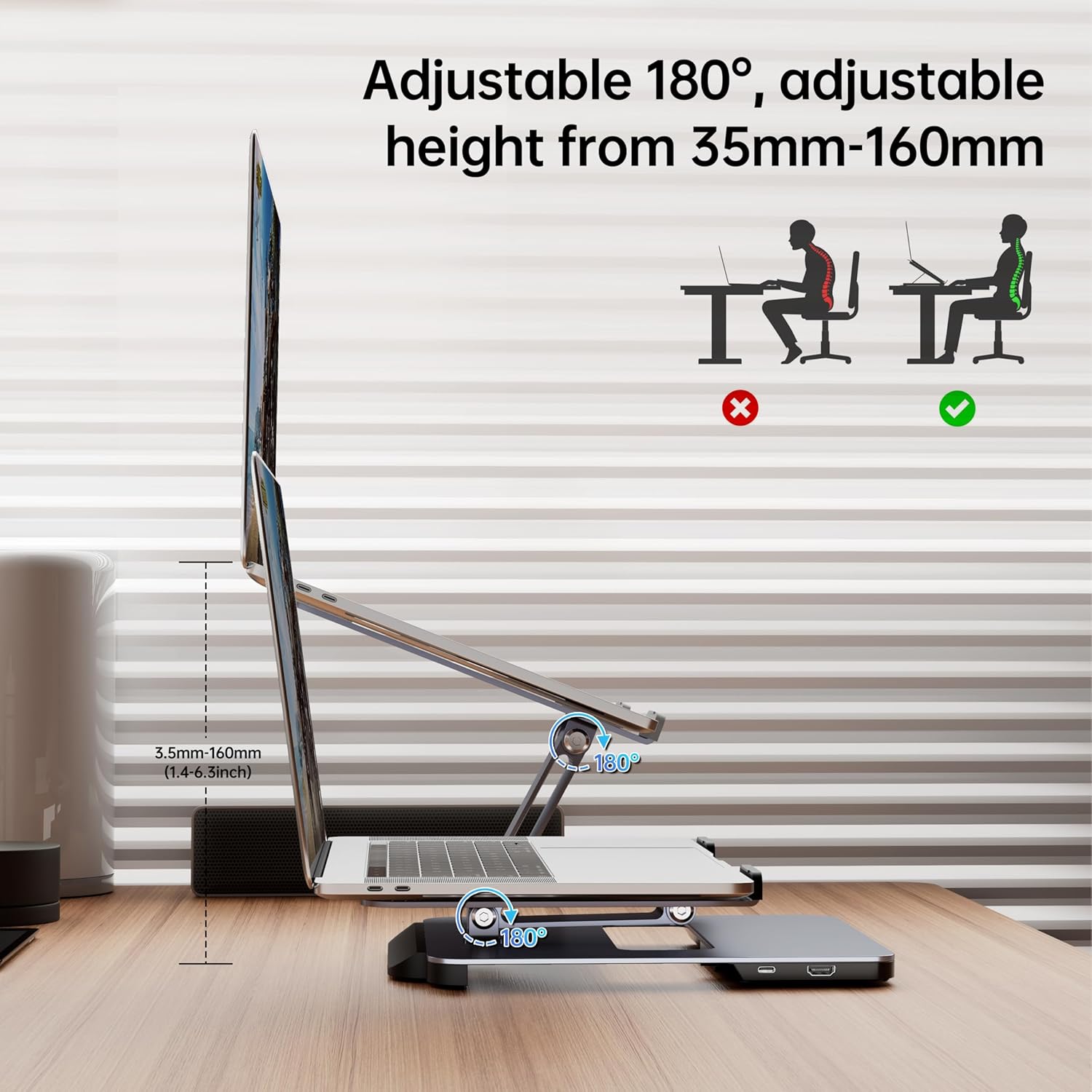 BENFEI Laptop Stand with USB C 6in1 Docking Station, HDMI BENFEI Laptop Stand with USB C 6in1 Docking Station, HDMI
