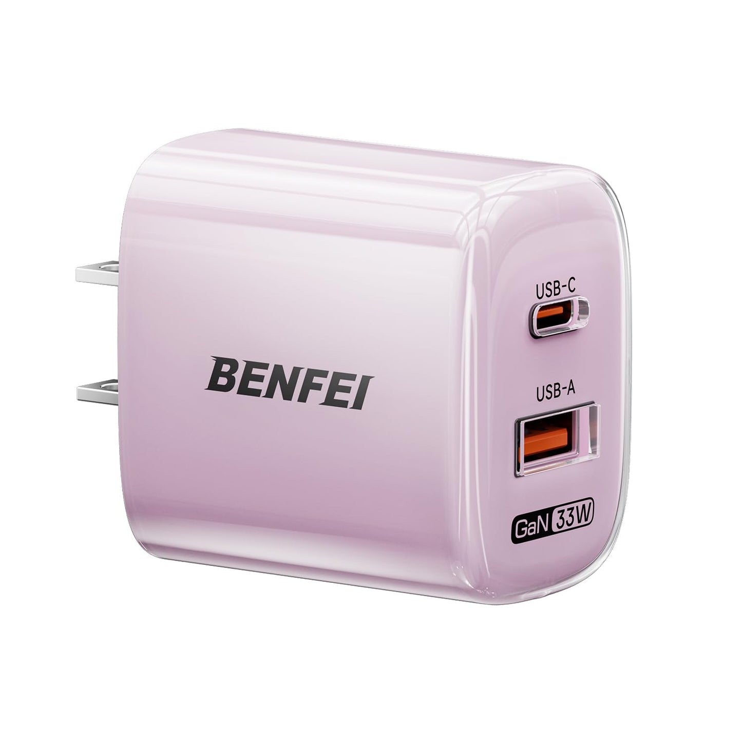 BENFEI 33W GaN USB C Fast Charger, 2-Port Two-Tone Compact Wall Charger(US plug)