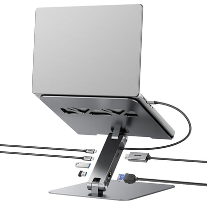 BENFEI Laptop Stand with USB C 6in1 Docking Station, HDMI 4K@60Hz,Gigabit Ethernet, 100W Power Delivery, 10Gbps 1*USB C 3.2 and 2*USB A 3.2 Compatible with MacBook Pro/Air, iPad Pro, XPS, Thinkpad
