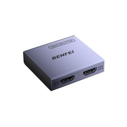 BENFEI HDMI Splitter 1 in 2 Out 4K@60Hz, 1x2 HDMI 2.0 Splitter with HDR, HDCP 2.2, 18Gbps [USB-C Powered, Aluminum Case], Mirror Only for PS5 Xbox Fire Stick