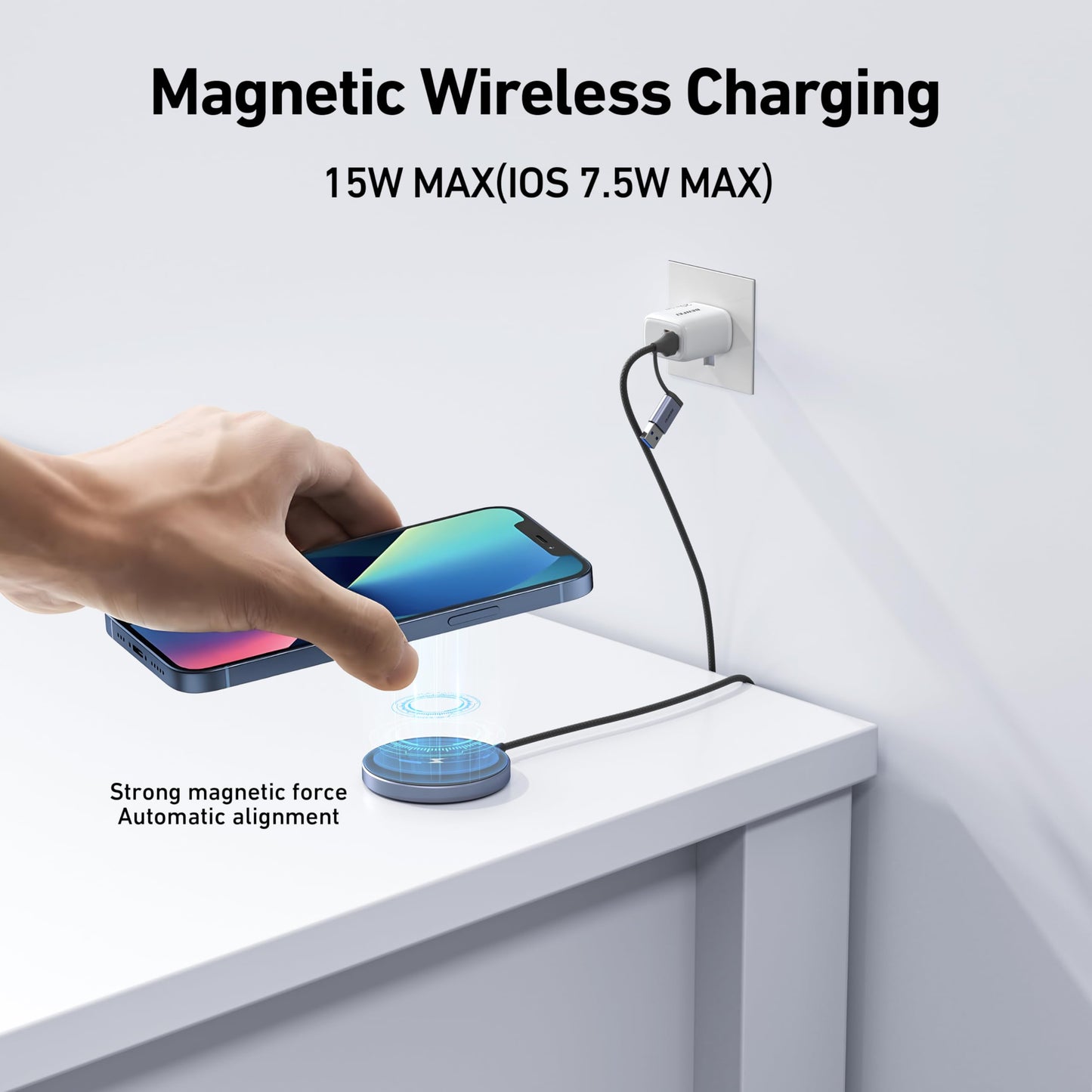 BENFEI Magnetic Wireless Charger 15w Compatile with MagSafe Charger/iPhone 16/16 Pro/16 Plus/16 Pro Max/iPhone 15 Pro Max Plus/iPhone 14 13 12 Series, Wireless Mag Safe Charging Pad, Mag Charger