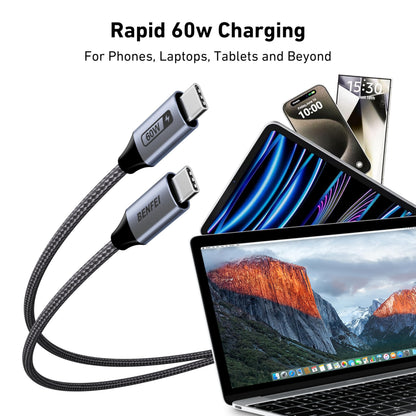 BENFEI USB C to USB C Multipack 60W Fast Charging Cable, 4-Pack(3.3ft/3.3ft/6.6ft/6.6ft) Nylon Braided Cable for iPhone iPad mini, MacBook, Samsung Galaxy