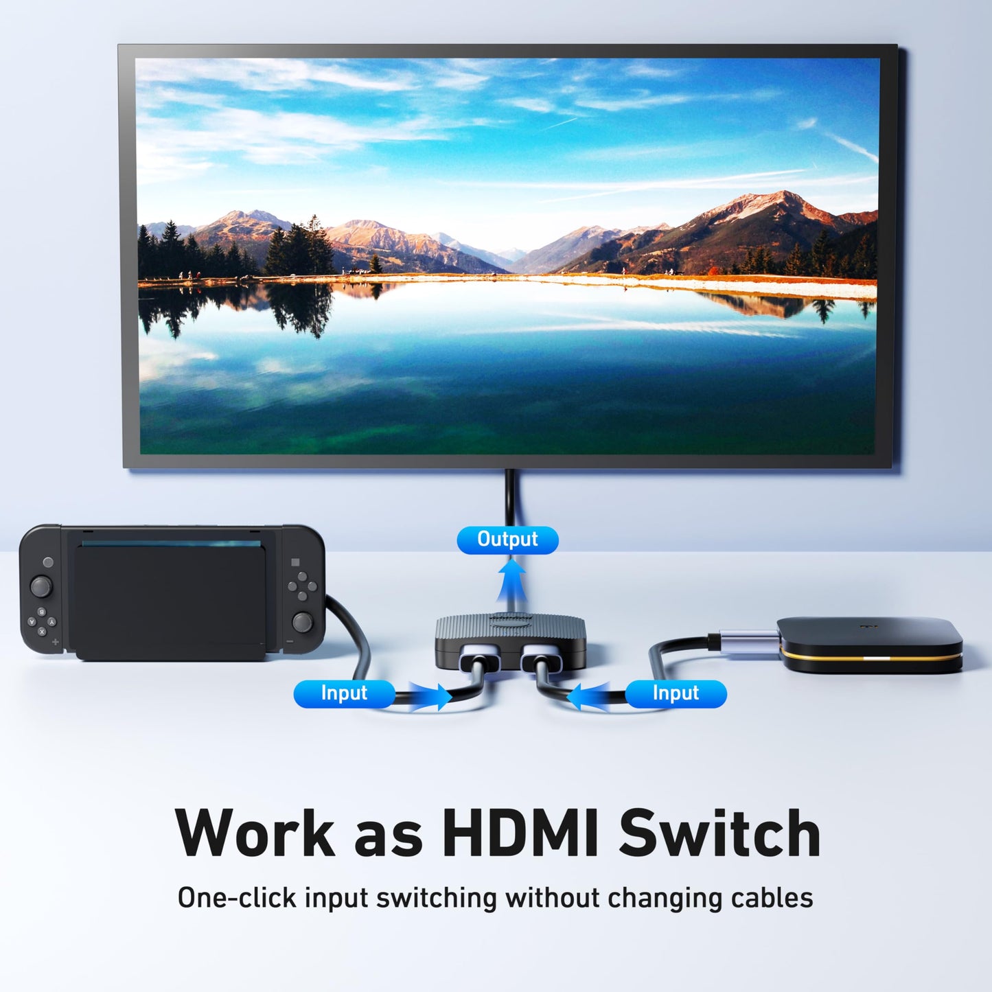 BENFEI HDMI Switch 4K@60Hz, Bi-Directional HDMI Switcher 2 Input 1 Output, 1 Input 2 Output, Supports 4K 3D HD 1080P Compatible for Firestick, Xbox PS4 Roku HDTV
