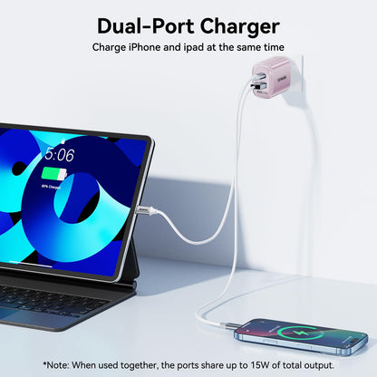 BENFEI 33W GaN USB C Fast Charger, 2-Port Two-Tone Compact Wall Charger(US plug)