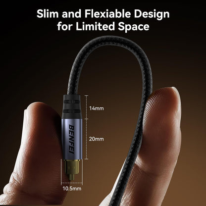 BENFEI Toslink Optical Audio Cable 6.6 feet / 2 M, S/PDIF Fiber Optic Cord [Braided, Gold-Plated Connectors, CL3 Rated] for Soundbar/TV/PS5/PS4/Sonos, Xbox Series X/S, Home Theater