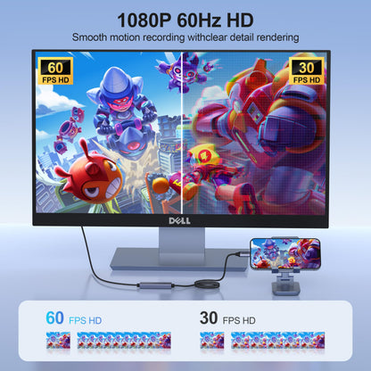BENFEI USB C Video/Audio Capture Card Supporting Full HD 1080P 60FPS for Streaming, Recording, Gaming, Compatible with Switch, PS4, PS5, Xbox, Work with PC/Windows/Mac OS