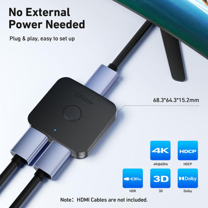 BENFEI HDMI Switch 4K@60Hz, Bi-Directional HDMI Switcher 2 Input 1 Output, 1 Input 2 Output, Supports 4K 3D HD 1080P Compatible for Firestick, Xbox PS4 Roku HDTV