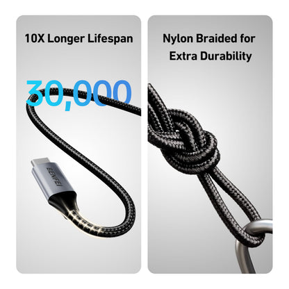 BENFEI USB C to USB C Multipack 60W Fast Charging Cable, 4-Pack(3.3ft/3.3ft/6.6ft/6.6ft) Nylon Braided Cable for iPhone iPad mini, MacBook, Samsung Galaxy