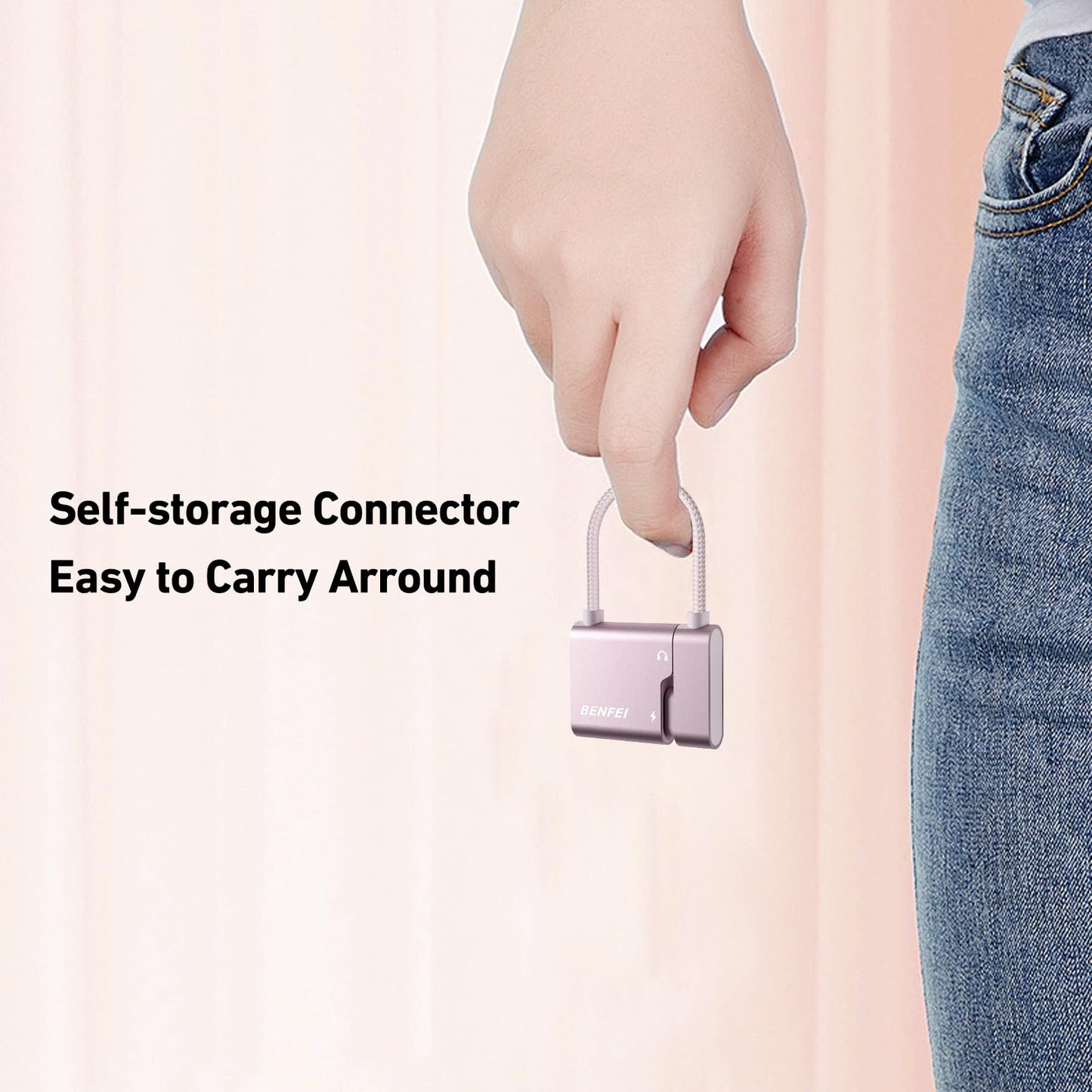 BENFEI USB C to Audio Jack Adapter with 60W Fast Charging, USB-C to 3.5mm Female Headphone Compatible with iPhone 16/15 Pro Max/Pro, Samsung Galaxy S24/S23/S22/S21 Ultra, iPad Pro, Pixel 8 Pink