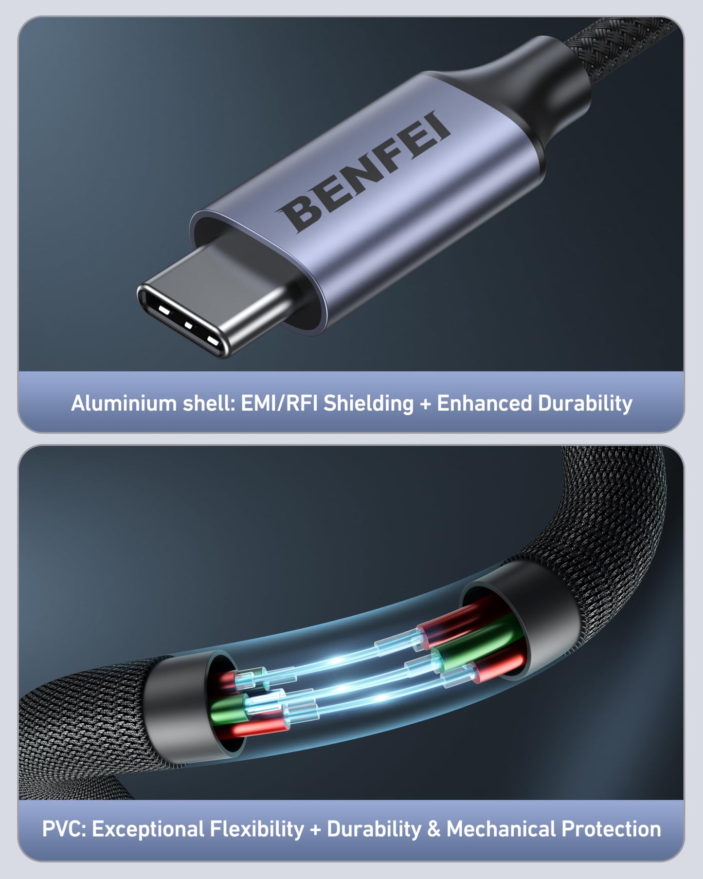 BENFEI USB C to Dual 3.5mm Audio Splitter, Headphone Adapter for 2 People to Share Music & Movies, Compatible with iPhone 16/15 Pro Max/Pro/Plus, Samsung GalaxyS23/S22, iPad Pro, MacBook, Pixel & More