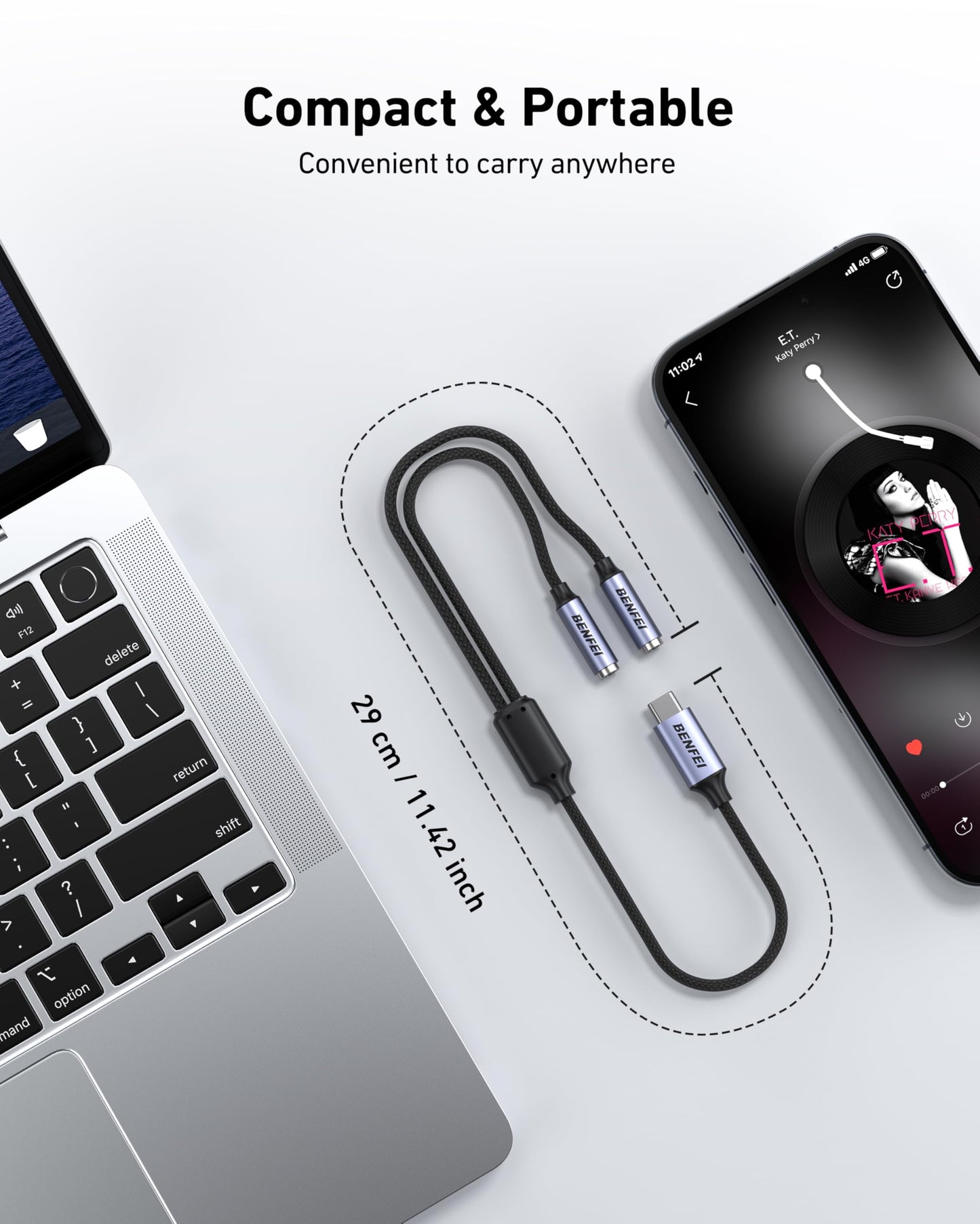 BENFEI USB C to Dual 3.5mm Audio Splitter, Headphone Adapter for 2 People to Share Music & Movies, Compatible with iPhone 16/15 Pro Max/Pro/Plus, Samsung GalaxyS23/S22, iPad Pro, MacBook, Pixel & More
