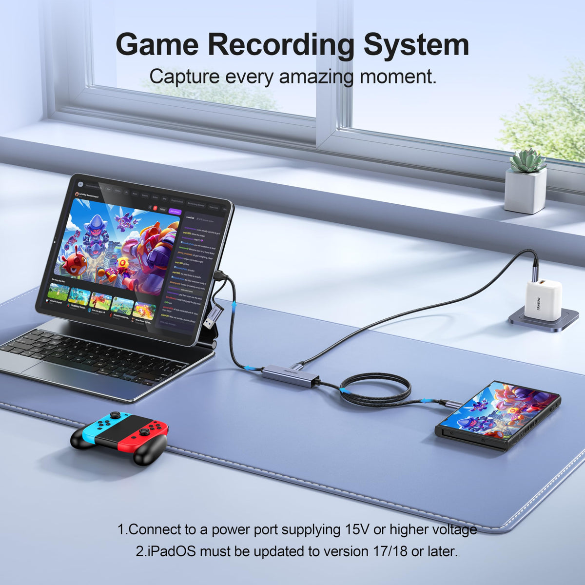BENFEI USB C Video/Audio Capture Card Supporting Full HD 1080P 60FPS for Streaming, Recording, Gaming, Compatible with Switch, PS4, PS5, Xbox, Work with PC/Windows/Mac OS