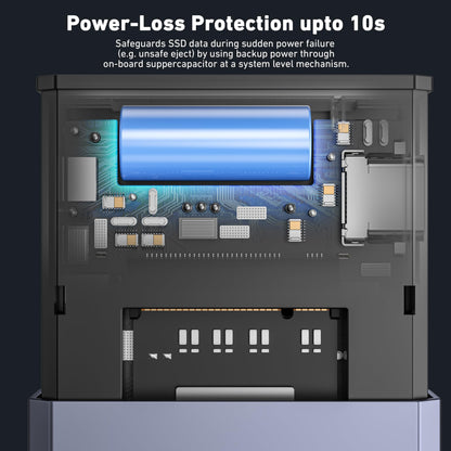 BENFEI M.2 NVME SSD Enclosure, Tool-Free USB C (10Gbps) to NVME Adapter Supports 10s Power Loss Protection, Compatible with NVME M and B&M Keys with Size 2230/2242/2260/2280 SSDs