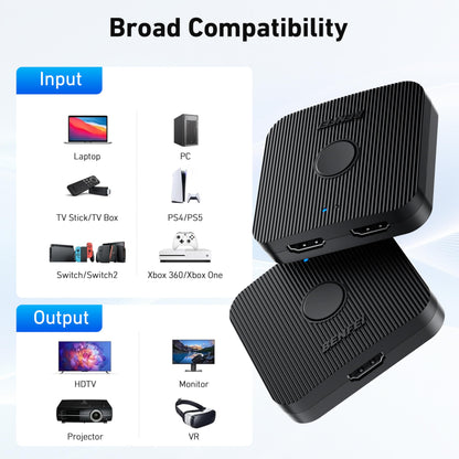 BENFEI HDMI Switch 4K@60Hz, Bi-Directional HDMI Switcher 2 Input 1 Output, 1 Input 2 Output, Supports 4K 3D HD 1080P Compatible for Firestick, Xbox PS4 Roku HDTV