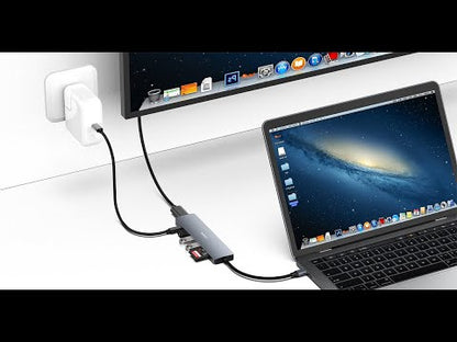 BENFEI USB C HUB 7in1, USB C HUB Multiport Adapter with USB-C to HDMI, USB-C to SD/TF Card Reader/3*USB 3.0/60W Power Delivery, Compatible with iPhone 15 Pro/Max, MacBook, iPad Pro, iMac, S23, XPS17 Gray